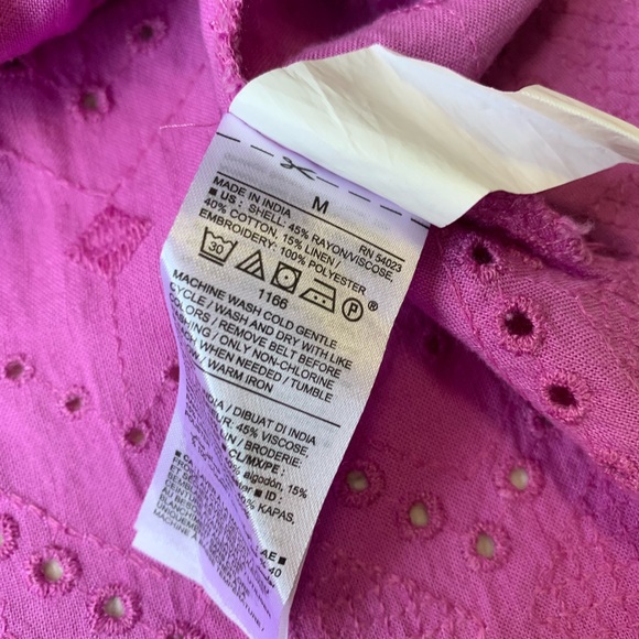 Old Navy purple button front eyelet hem midi dress - Picture 6 of 7